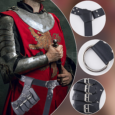 PU Leather Waist Belt & Sword Sheath AJEW-WH20020-027B-1