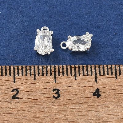 Brass Micro Pave Clear Cubic Zirconia Pendants KK-B172-11S-1