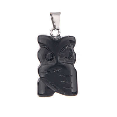 Natural Obsidian Pendants PW-WGE4606-05-1