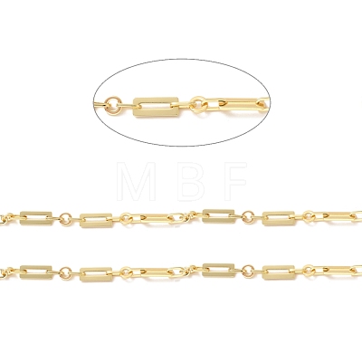 Rack Plating Brass Oval & Ring & Rectangle Link Chains CHC-I040-15G-1