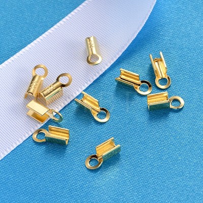 Real 18K Gold Plated Sterling Silver Cord Ends X-H160A-G-1