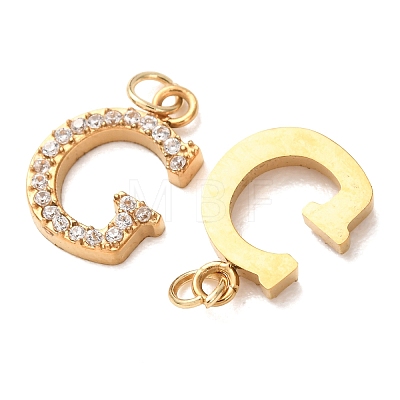 304 Stainless Steel with Crystal Rhinestone Charms RB-CBA5270-11G-G-1