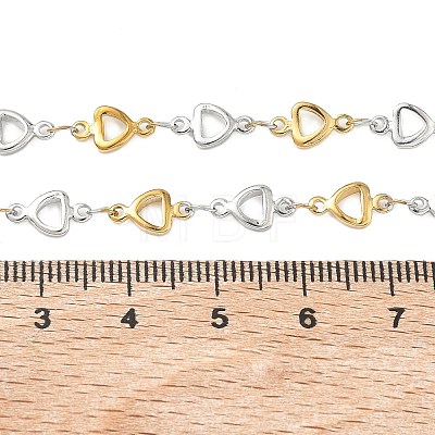 Two Tone 304 Stainless Steel Triangle Link Chain Necklaces for Women NJEW-G201-01GP-1