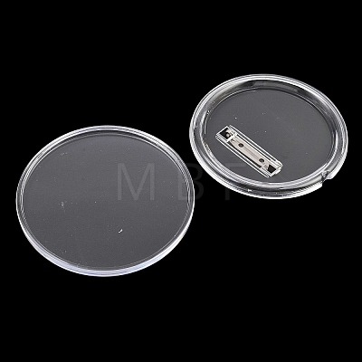 Blank Flat Round Acrylic Button Pin Badge with Iron Pins FIND-L029-01P-03-1