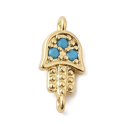 Religion Brass Micro Pave Cubic Zirconia Connector Charms KK-H529-01C-G-1