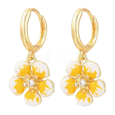 Brass Micro Pave Cubic Zirconia Hoop Dangle Earrings KK-CBA8324-10G-02-1