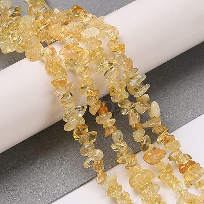 Natural Citrine Chip Beads Strands X-G-D093-A03-1