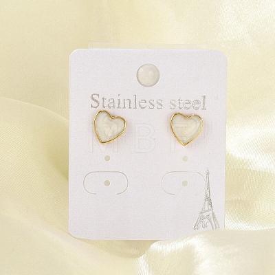 304 Stainless Steel Enamel Stud Earrings EJEW-G421-01G-01-1