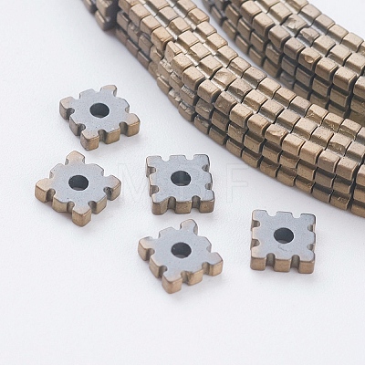 Vacuum Plating Electroplate Non-magnetic Synthetic Hematite Beads Strands G-F534-E-1