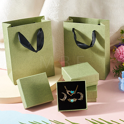 3Pcs Square Paper Jewelry Display Cases CON-TA0001-39E-01-1