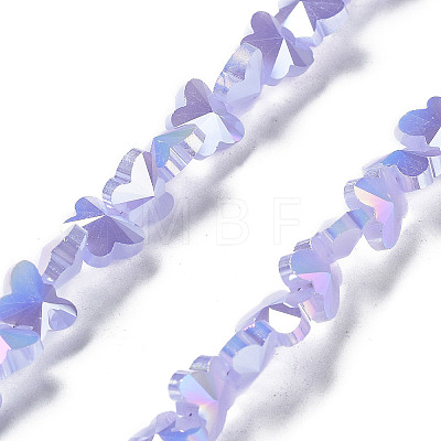 Electroplate Butterfly Glass Beads Strands EGLA-A036-10A-M-1