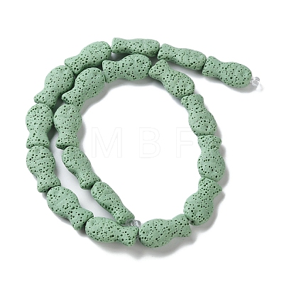 Fish Dyed Natural Lava Rock Beads Strands G-O126-01A-06-1