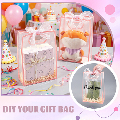 24Pcs PP Plastic Gift Tote Bags ABAG-GA0001-14B-1