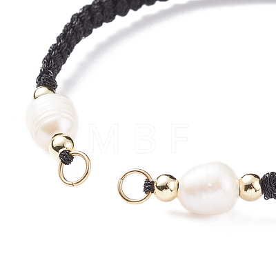 Half Finished Polyester Braided Pearl Bracelet AJEW-JB01128-05-1