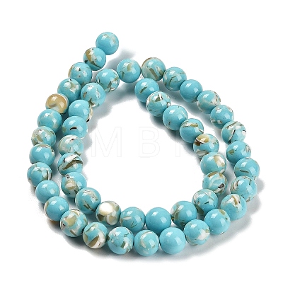 Assembled Synthetic Stone and Trochus Shell Beads Strands G-B128-08C-06-1