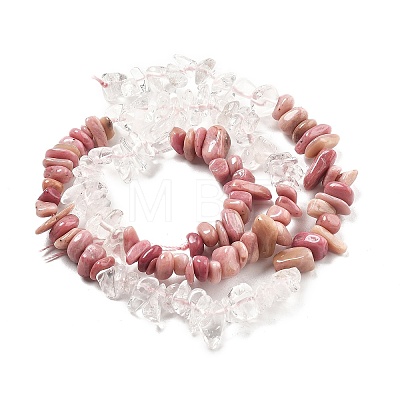 Natural Quartz Crystal & Rhodonite Beads Strands G-L610-A22-01-1