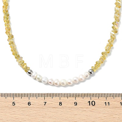 Natural Cultured Freshwater Pearl & Glass Beaded Necklaces for Women NJEW-JN06080-1