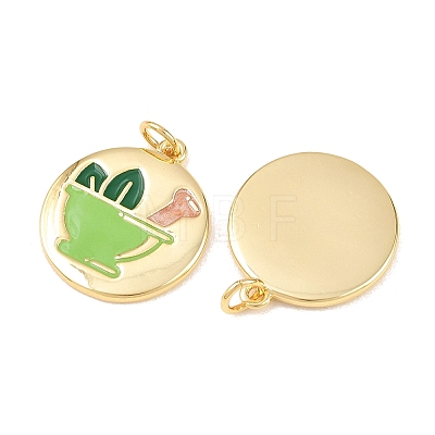 Brass Enamel Pendants KK-B167-14G-1