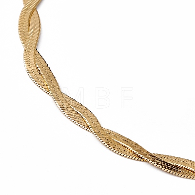 304 Stainless Steel Twist Rope Chain Necklace for Men Women NJEW-P269-03G-1