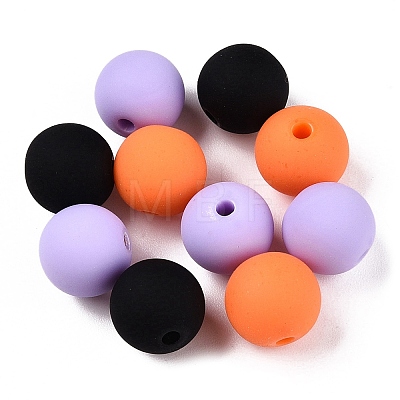 Rubberized Style Imitated Silicone Acrylic Beads MACR-T048-01C-05-1