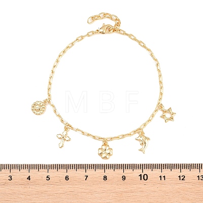 Brass Charm Bracelets BJEW-F545-01A-G-1