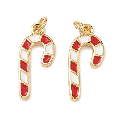 Christmas Brass Enamel Pendants KK-L255-17G-03-1