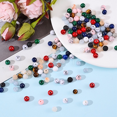 400Pcs 10 Style Natural & Synthetic Gemstone Beads Strands G-SZ0001-50-1