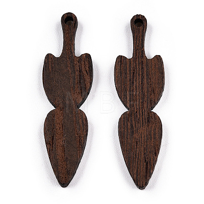 Natural Wenge Wood Pendants WOOD-T023-38-1