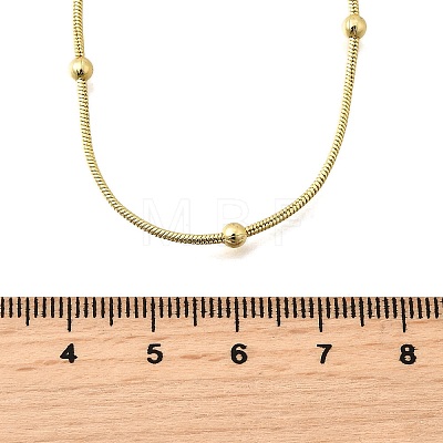 3MM Brass Round Ball Snake Chain Necklaces NJEW-M108-03G-1