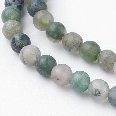 Natural Moss Agate Bead Strands G-G735-62F-4mm-1