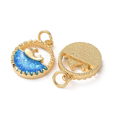 Brass Resin Pendants RE-H001-01G-02-1