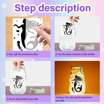 PVC Lamp Film for DIY Colorful Light Hanging Lamp Frosted Glass Jar DIY-WH0408-022-1