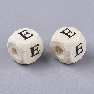 Printed Natural Wood Beads WOOD-T026-001E-1