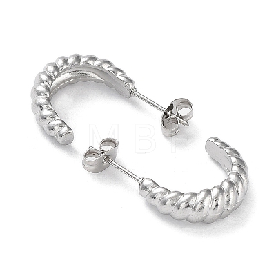 304 Stainless Steel Croissant Ear Studs for Women EJEW-P234-03P-1
