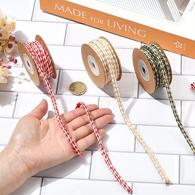 3 Rolls 3 Colors Braided Jute Twine OCOR-CJ0004-13-1
