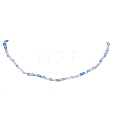 Glass Round Beaded Necklace for Women NJEW-JN04479-1