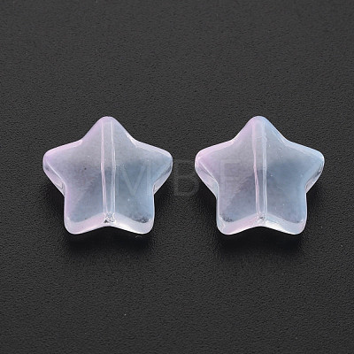 Two Tone Transparent Spray Painted Glass Beads GLAA-T022-25-C07-1