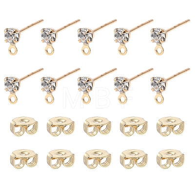 16Pcs Brass Stud Earring Findings KK-FS0001-57-1