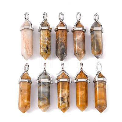 Natural Crazy Agate Pointed Pendants G-M378-01P-A36-1