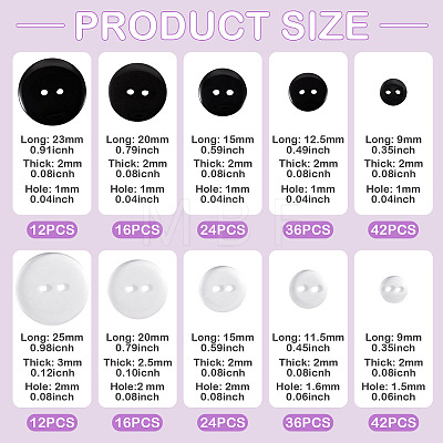 2-Hole Flat Round Resin Sewing Buttons For Costume Design BUTT-TA0001-62-1