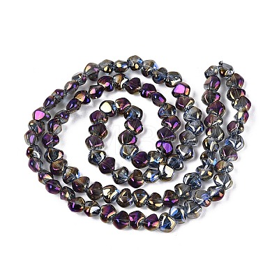 Electroplate Transparent Glass Beads Strands EGLA-Q133-01A-05-1