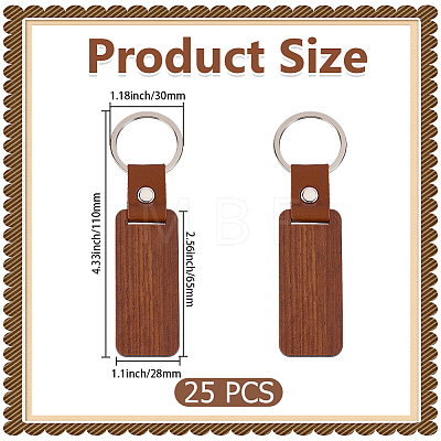 25Pcs PU Leather Keychains KEYC-CY0001-06-1