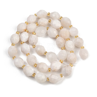 Natural White Moonstone Beads Strands G-N342-149I-13-1