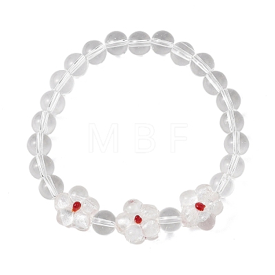 Crystal Glass Beaded Stretch Bracelets for Women BJEW-JB12791-01-1