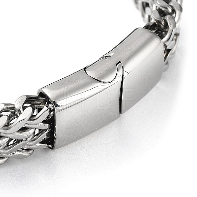 Ion Plating(IP) 304 Stainless Steel Cross Link Chains Bracelets for Men & Women BJEW-D031-25GP-1