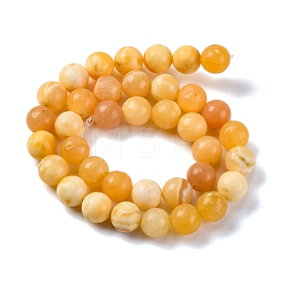 Natural Yellow Jade Beads Strands G-F591-17-10MM-1