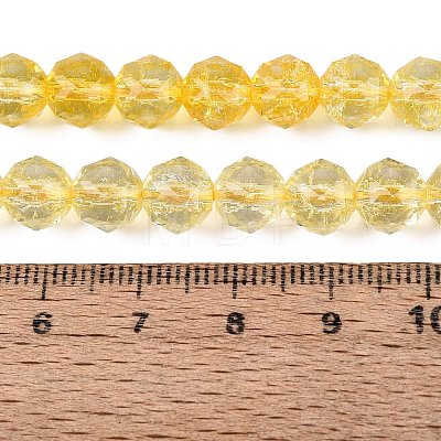 Crackle Transparent Glass Beads Strands GLAA-Q108-02A-15-1