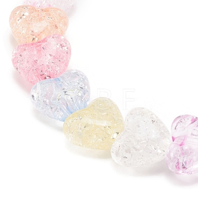Candy Color Acrylic Heart Beaded Stretch Bracelet for Women BJEW-JB08240-1