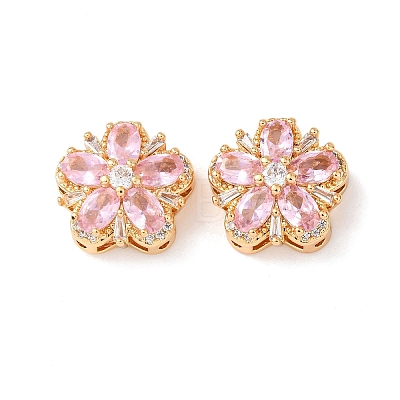 Brass Micro Pave Cubic Zirconia Beads KK-A284-19G-03-1