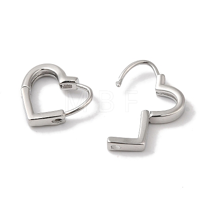Heart Brass Hoop Earrings for Women EJEW-U008-04P-1